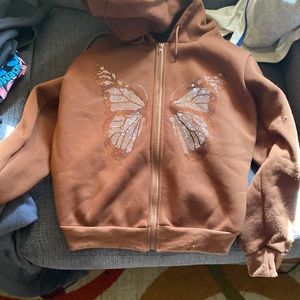 brown rhinestone butterfly jacket